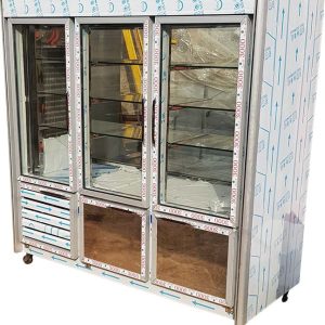 یخچال کبابی دو متری ویترینی دو طرف شیشه ایستاده رستورانی