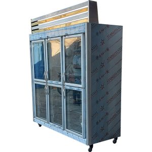 یخچال صنعتی ویترینی 6 درب سوپری فروشگاهی