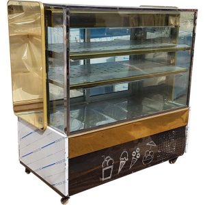 یخچال صنعتی ویترینی بستنی فروشی استیل طلایی سردسازان کویر
